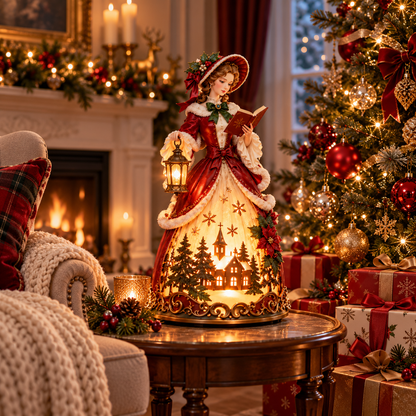 ✨ Victorian Christmas Caroler Lamp – A Glowing Old-Fashioned Christmas Scene