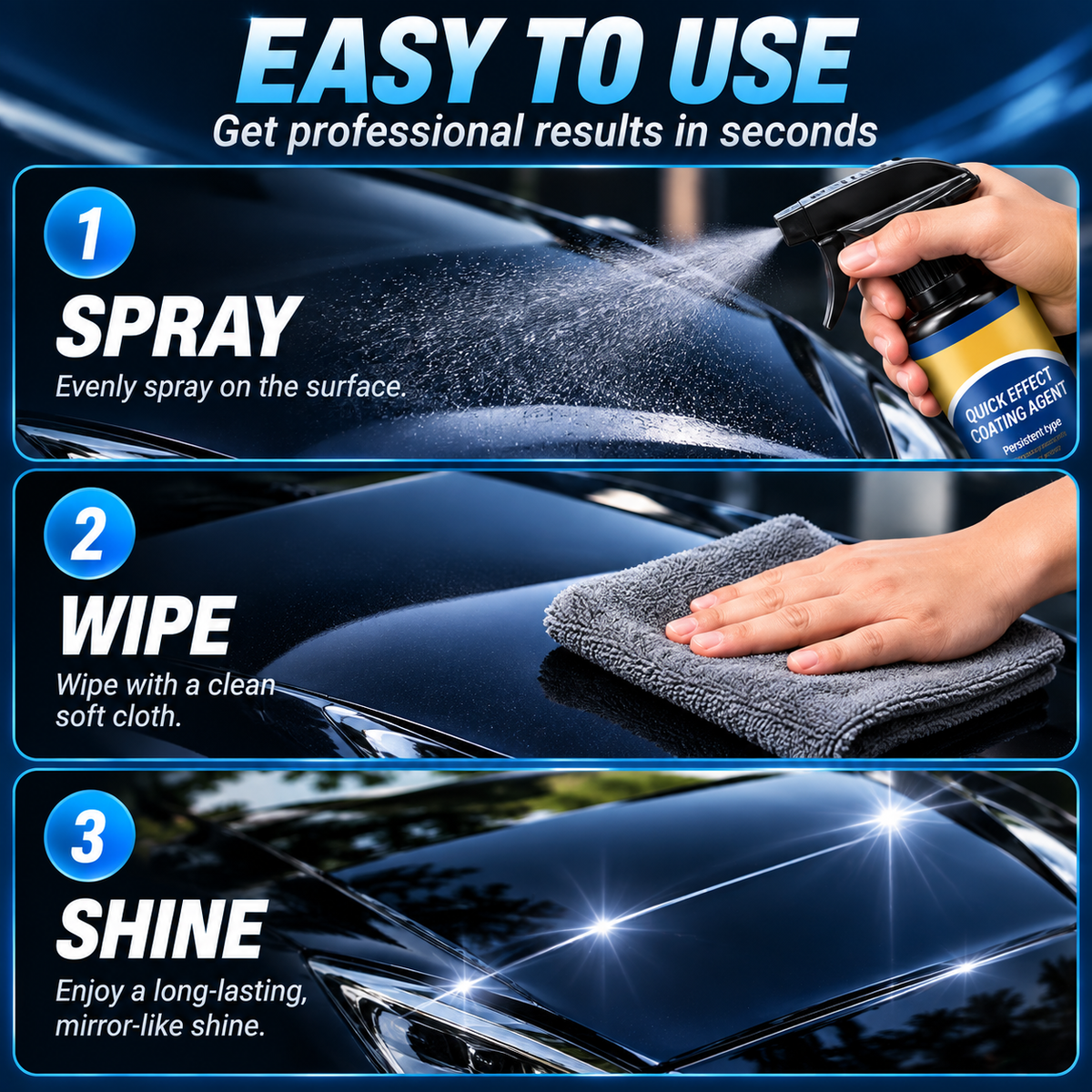 💯✨ SALE -BUY 2 GET 1 FREE ✨Advanced Car Quick-acting Coating Agent Spray