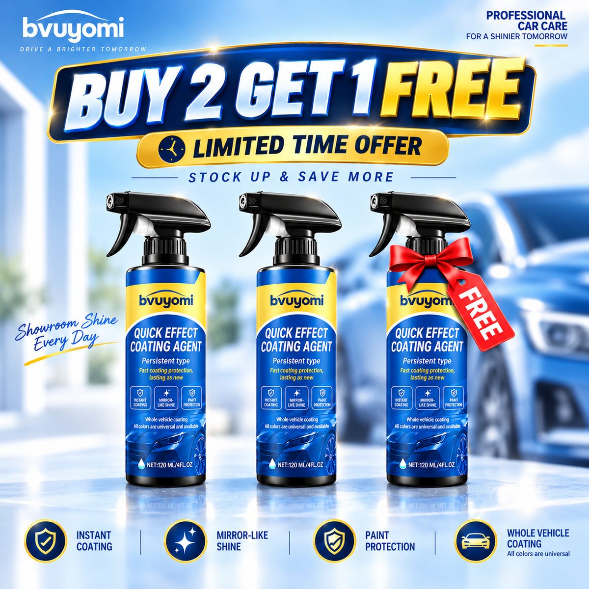 💯✨ SALE -BUY 2 GET 1 FREE ✨Advanced Car Quick-acting Coating Agent Spray