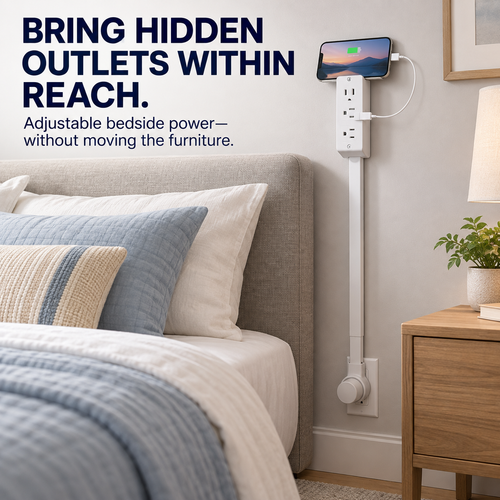 🔌 Rotating Wall Outlet Extender – Bring Hidden Outlets Within Easy Reach