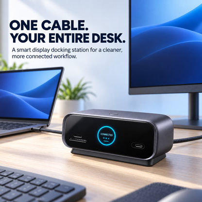 ⚡Smart Display USB-C Docking Station – One Cable, A Complete Desktop Setup