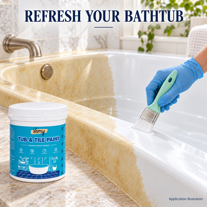 🛁DIY Tub & Tile Refinishing Kit – Eco-Friendly Water-Based White Paint + Tools