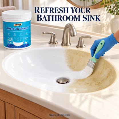 🛁DIY Tub & Tile Refinishing Kit – Eco-Friendly Water-Based White Paint + Tools