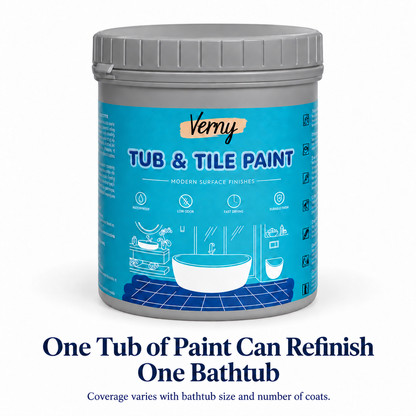 🛁DIY Tub & Tile Refinishing Kit – Eco-Friendly Water-Based White Paint + Tools