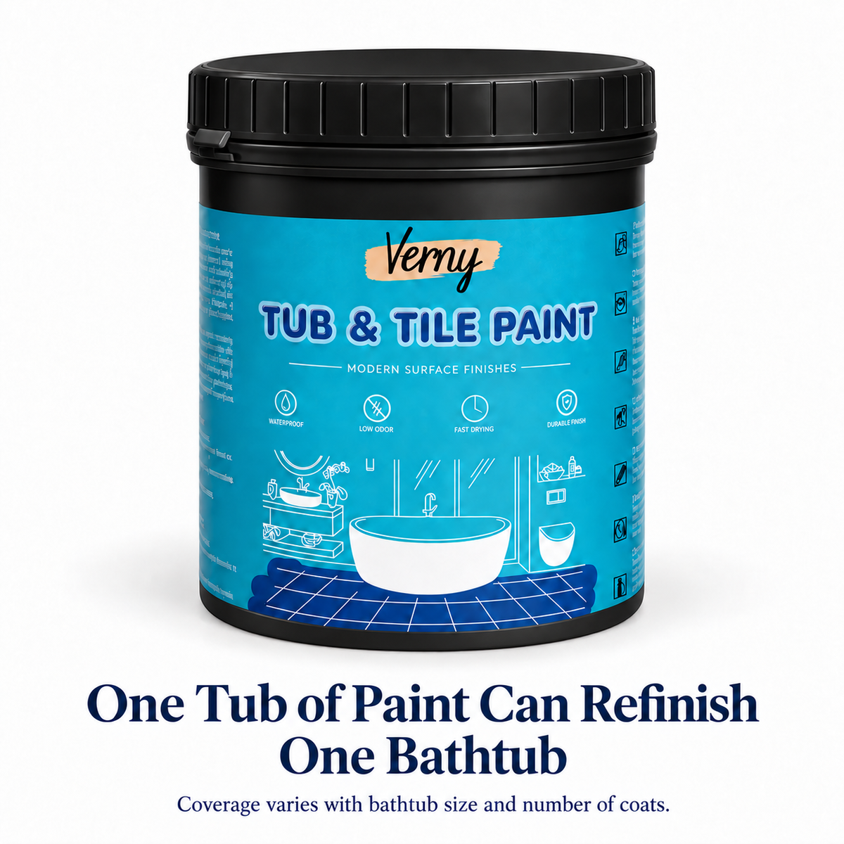 🛁DIY Tub & Tile Refinishing Kit – Eco-Friendly Water-Based White Paint + Tools