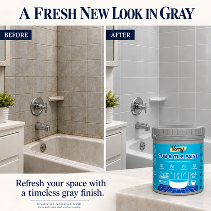 🛁DIY Tub & Tile Refinishing Kit – Eco-Friendly Water-Based White Paint + Tools