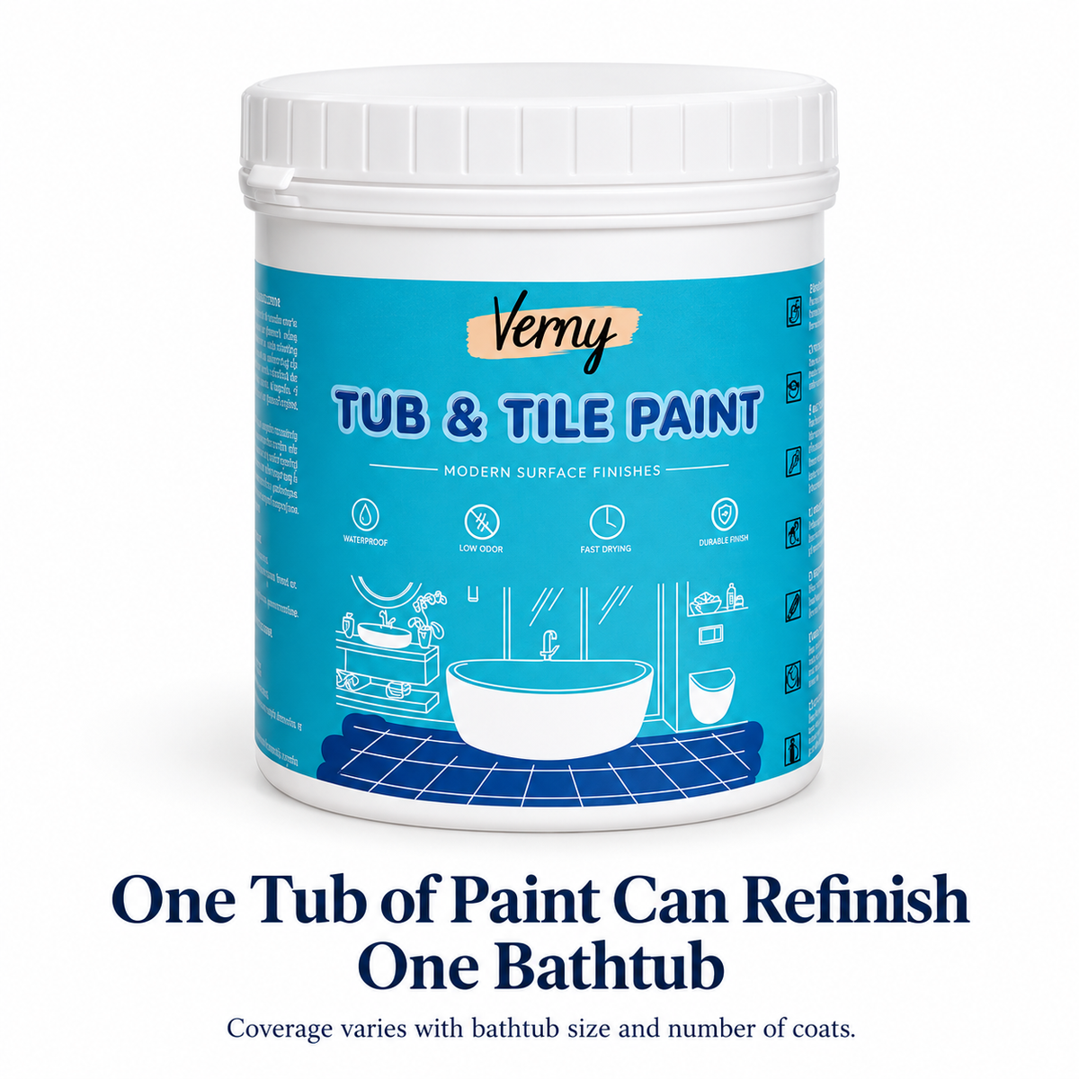 🛁DIY Tub & Tile Refinishing Kit – Eco-Friendly Water-Based White Paint + Tools