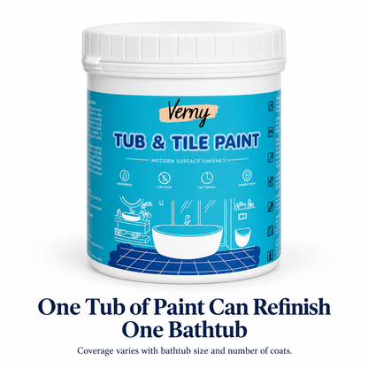 🛁DIY Tub & Tile Refinishing Kit – Eco-Friendly Water-Based White Paint + Tools