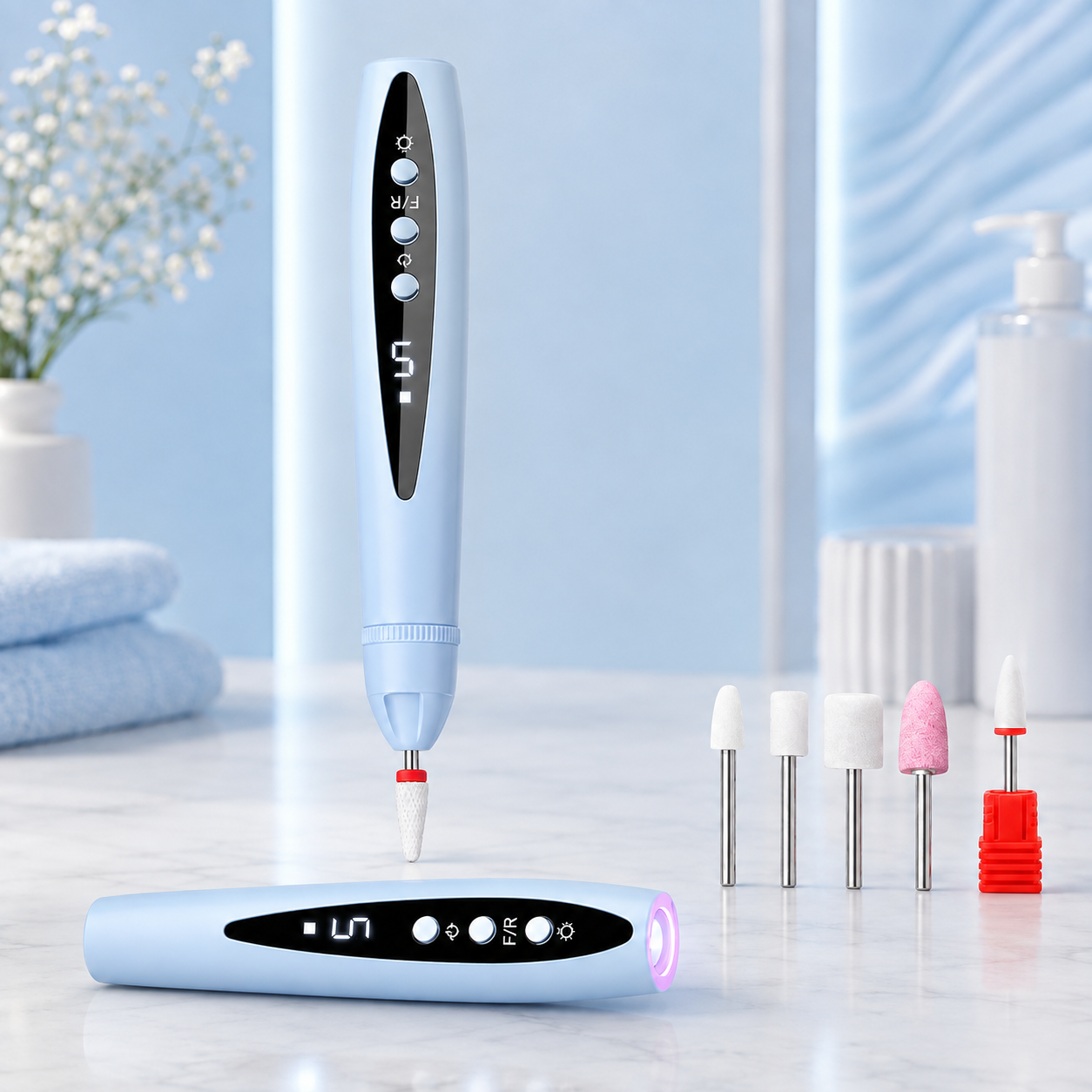 💅 2-in-1 Electric Nail Drill with UV Gel Light – Portable Manicure & Pedicure Kit ✨