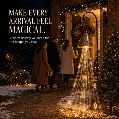 Solar Christmas Bell Waterfall Lights – Magical Outdoor Holiday Décor