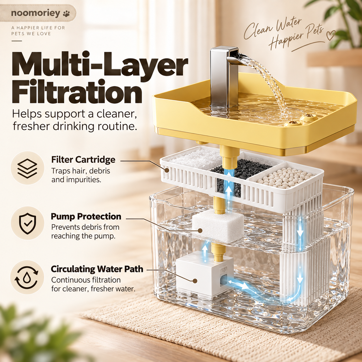 🐶 50% OFF Fresh Flow Pet Water Fountain for Cats & Dogs