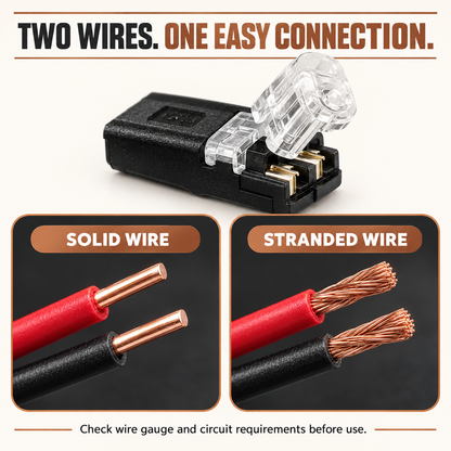 🔌✨ 2-Pin LED Wire Connector – Quick-Connect Plug with Clear Locking Clamps for Low-Voltage LED Lights