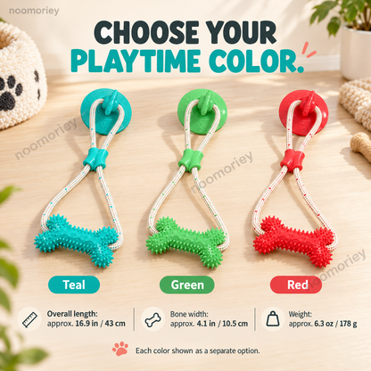 🐾Interactive Suction Cup Dog Tug Toy – Braided Rope Chew Toy with Textured Bite Grip for Indoor Play