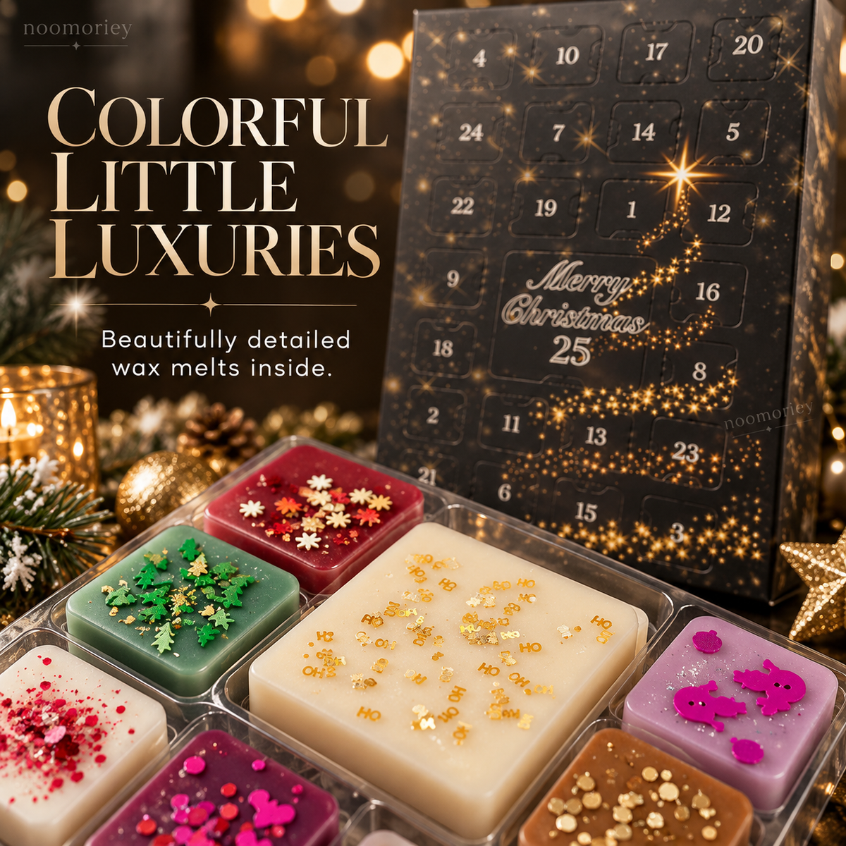 ⏰Only 50 Left!!!🚨—Available While Supplies Last.🎄 25-Day Luxury Wax Melt Advent Calendar – Scented Soy Wax Surprises for Cozy Christmas Moments 🎁