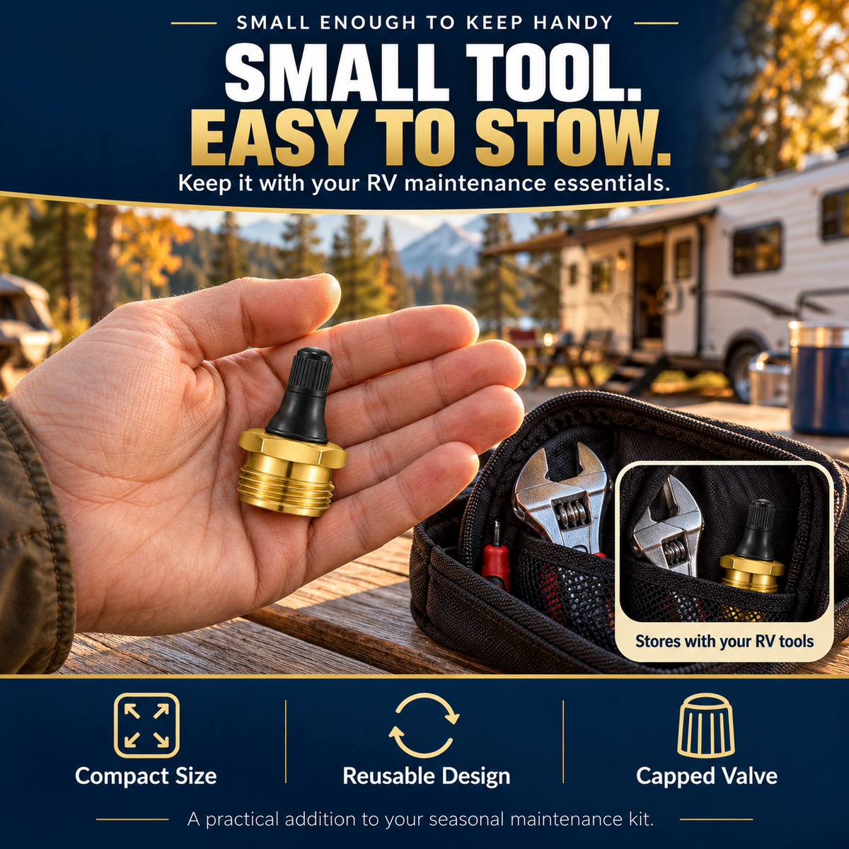 🚐 Brass RV Blow Out Plug – Make Water Line Winterizing Easier
