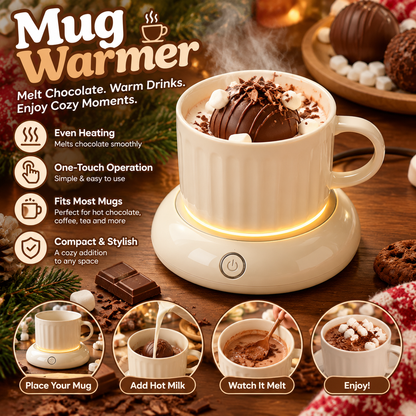 🔥CozyGlow Mug Warmer – Chocolate Melting & Hot Drink Warming