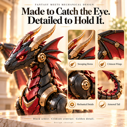 🐉 Mechanical Dragon Egg – Armored Winged Dragon Design Concept