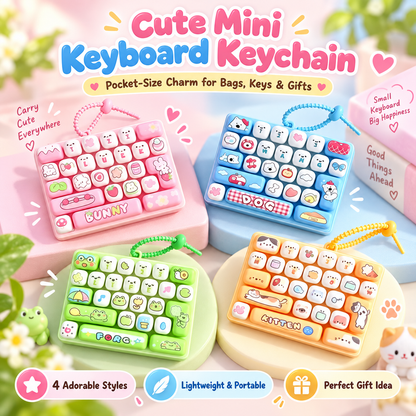 ⌨️ Cute Mini Keyboard Keychain – 4 Adorable Pastel Styles! 💕