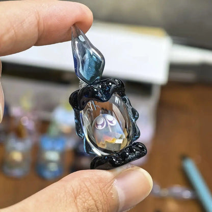 👻 Ghost in Candle Handmade Glass Figurine — Spooky-Cute Collectible Decor