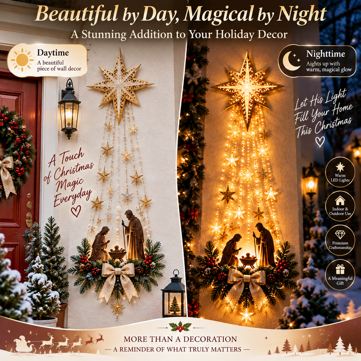 Bethlehem Star Nativity Wall Light ✨ Meaningful Christmas Decor