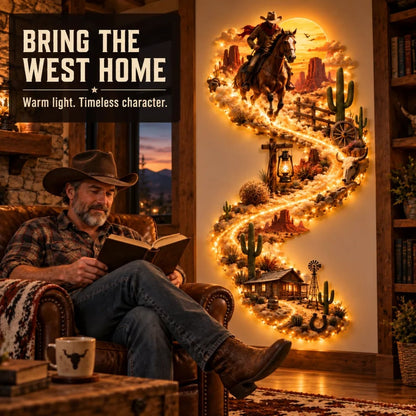 🤠 Western Cowboy LED Wall Décor – Illuminated Wild West Art