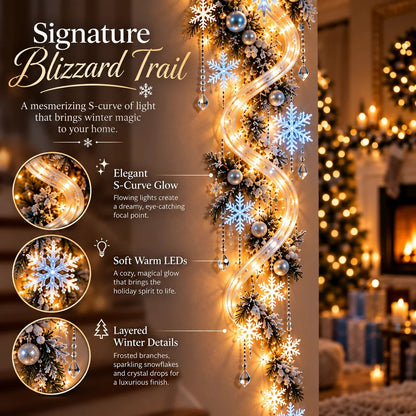 ❄️Giant Snowflake Blizzard Trail – Christmas Wall Light