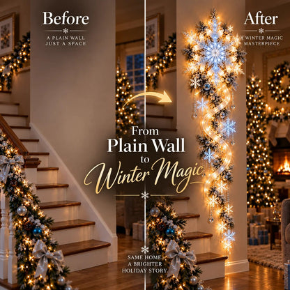 ❄️Giant Snowflake Blizzard Trail – Christmas Wall Light