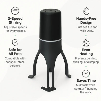 🙌 Hands-Free Automatic Pot Stirrer – 3-Speed Cordless Kitchen Helper