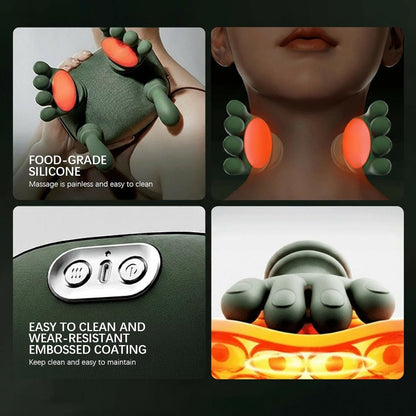 4D Premium Hand-Shape Neck & Shoulder Massager with Soothing Heat