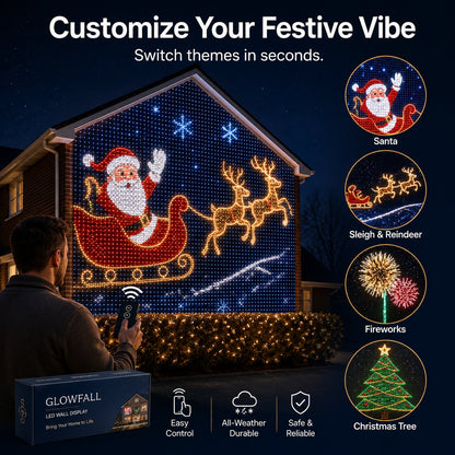 🎄Animated Christmas LED Wall Curtain Lights – Festive Outdoor Display🎅
