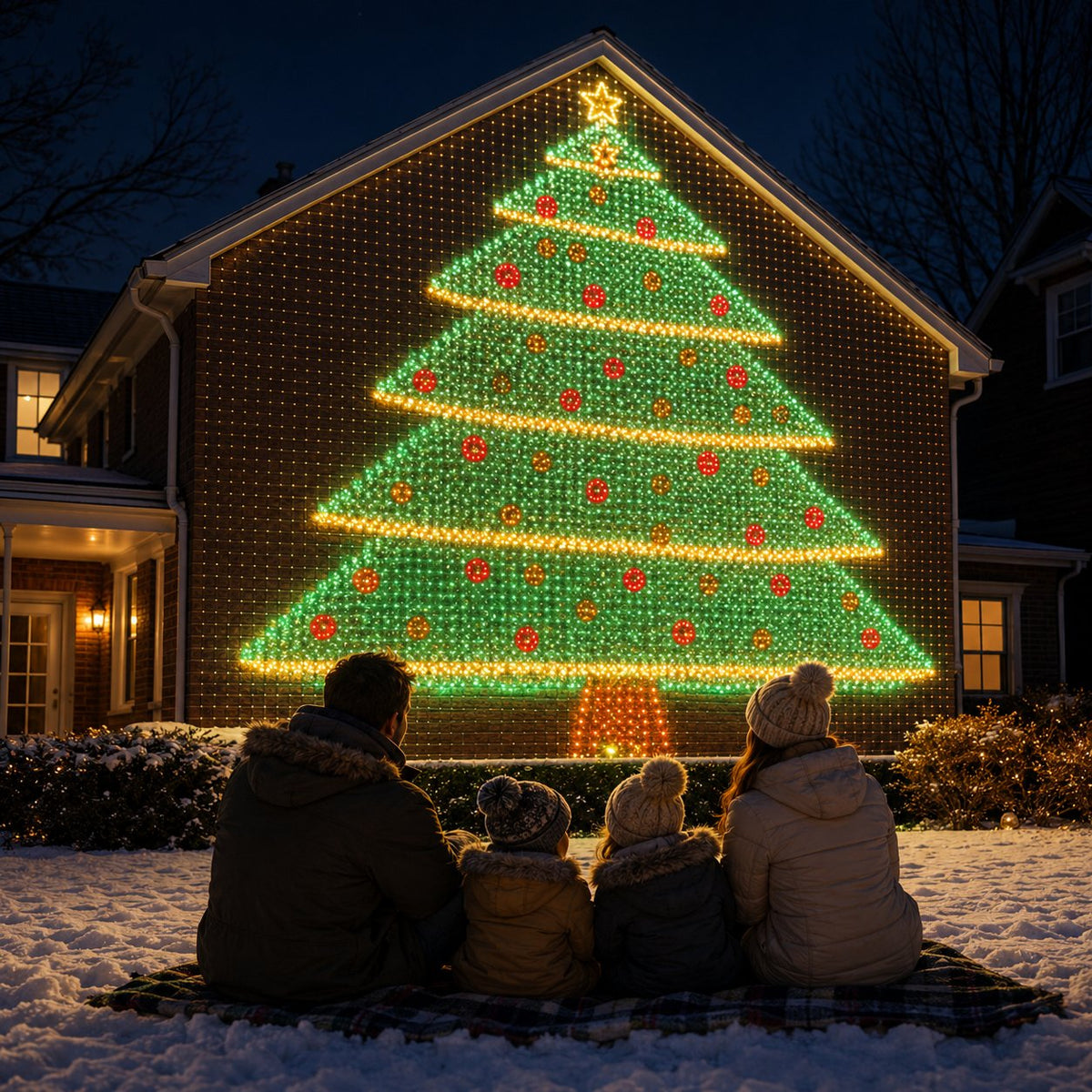 🎄Animated Christmas LED Wall Curtain Lights – Festive Outdoor Display🎅