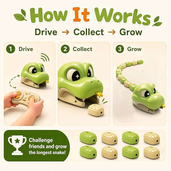 🐍 Magnetic RC Snake Game – Eat, Grow & Learn Through Play