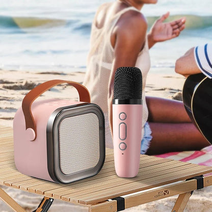 Mini Karaoke Machine with 2 Wireless Microphones – Bluetooth Singing Set 🎤