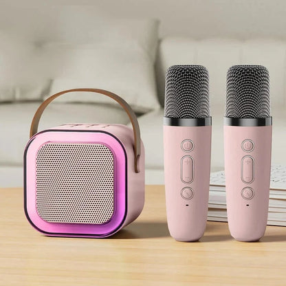 Mini Karaoke Machine with 2 Wireless Microphones – Bluetooth Singing Set 🎤