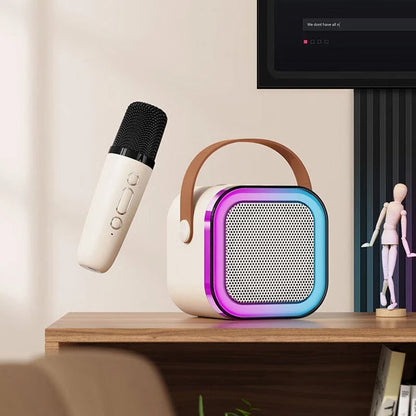 Mini Karaoke Machine with 2 Wireless Microphones – Bluetooth Singing Set 🎤