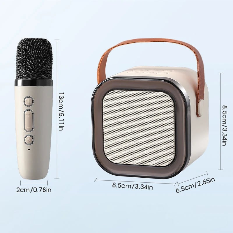 Mini Karaoke Machine with 2 Wireless Microphones – Bluetooth Singing Set 🎤
