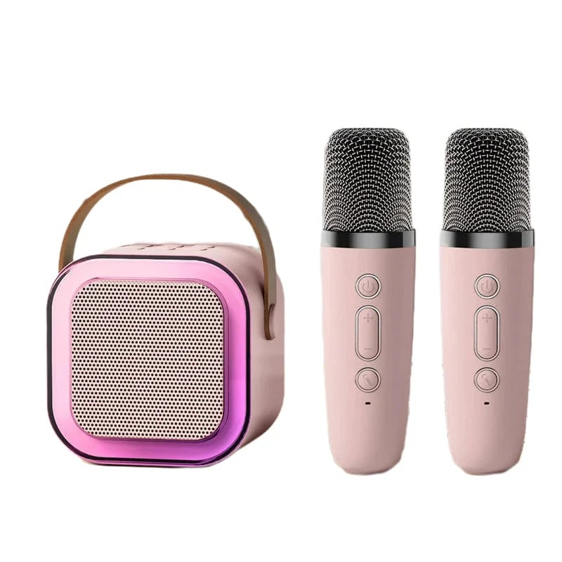 Mini Karaoke Machine with 2 Wireless Microphones – Bluetooth Singing Set 🎤