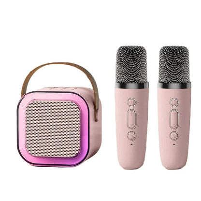 Mini Karaoke Machine with 2 Wireless Microphones – Bluetooth Singing Set 🎤