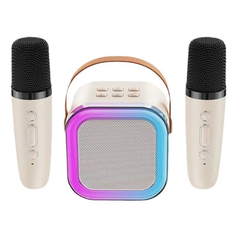 Mini Karaoke Machine with 2 Wireless Microphones – Bluetooth Singing Set 🎤