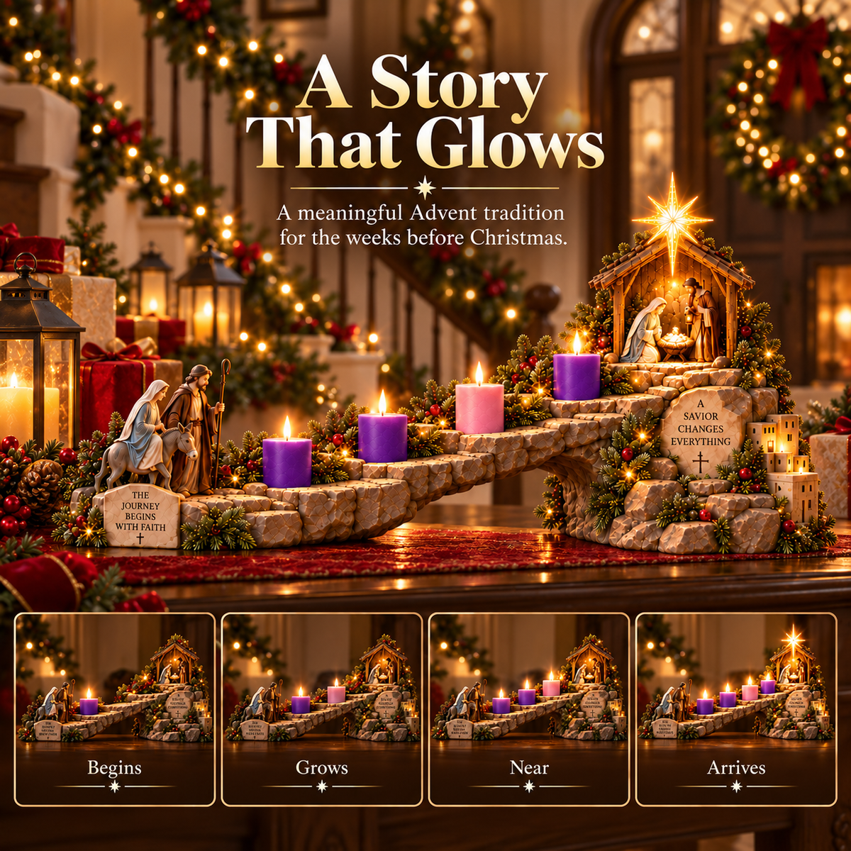 🌟 Journey to Bethlehem Advent Nativity Light Display