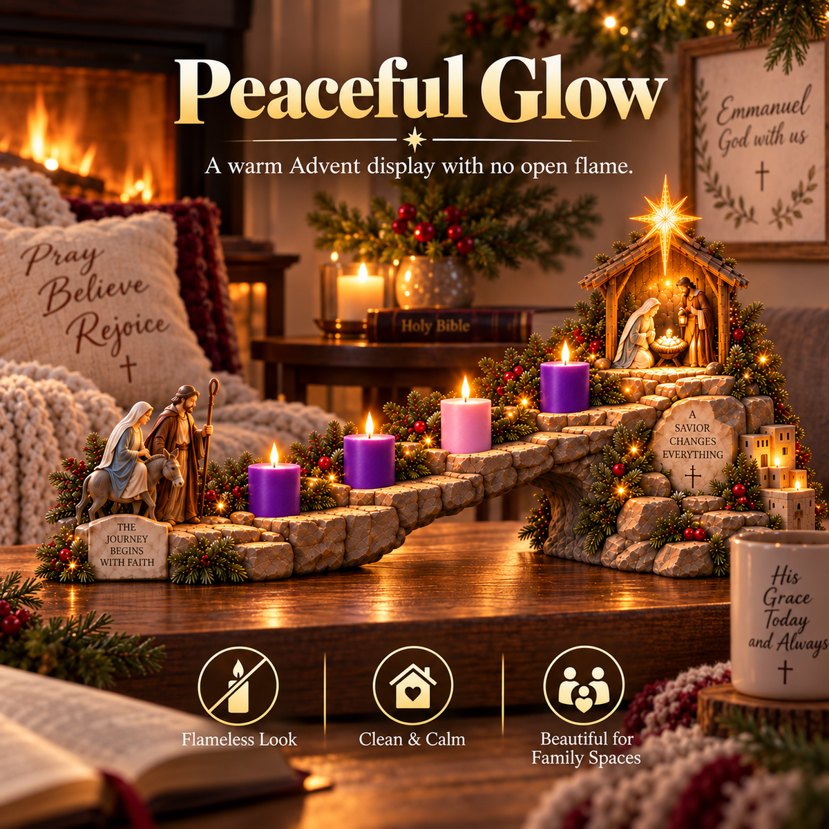 🌟 Journey to Bethlehem Advent Nativity Light Display