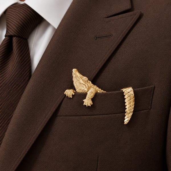 🐯 Peekaboo Animal Pocket Brooch – Sculpted Suit & Blazer Accent