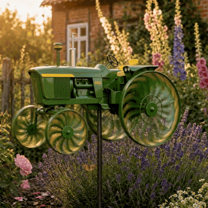 🚜 Vintage Tractor Wind Spinner – Metal Garden Yard Decor