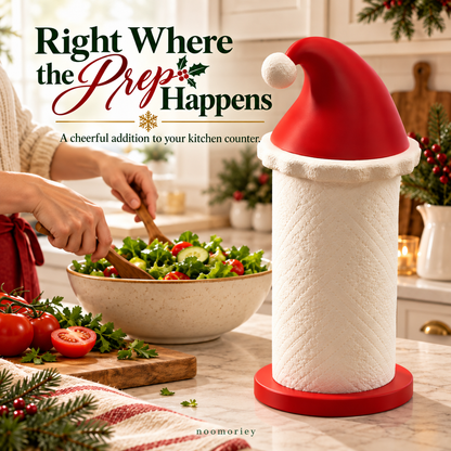 50% OFF🎅🎄 Santa Hat Paper Towel Holder – Festive Christmas Kitchen Decor 🎁