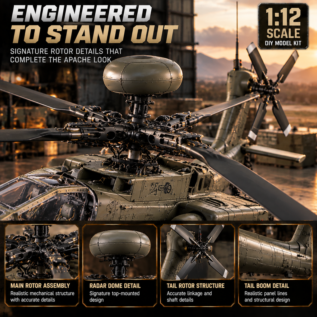 🔥LAST DAY 49% OFF🚁 Attack Helicopter Model Kit – Build Your Own Military Aviation Legend