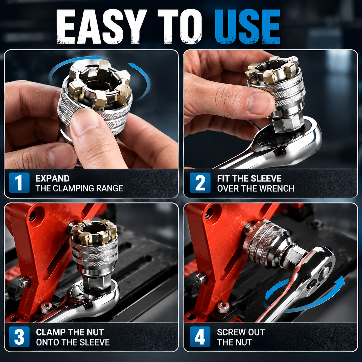Adjustable Universal Socket Wrench – 10–19mm Multi-Function Grip Adapter
