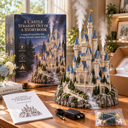 🔥LAST DAY 49% OFF🏰✨ Fairytale Castle Humidifier – Magical Mist, Glowing Windows & Storybook Home Decor