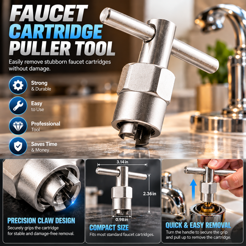🚿🔧 Faucet Cartridge Puller Tool – Heavy-Duty T-Handle Shower Valve Cartridge Remover ✨