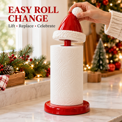 🎅 Santa Hat Christmas Paper Towel Holder | Festive Holiday Kitchen Decor 🎄