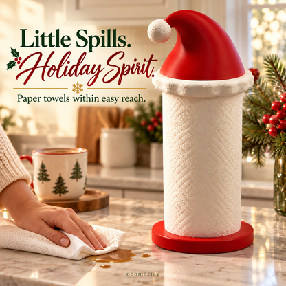 50% OFF🎅🎄 Santa Hat Paper Towel Holder – Festive Christmas Kitchen Decor 🎁